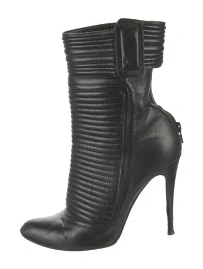 Pre-owned Christian Louboutin Leather Boots In Black