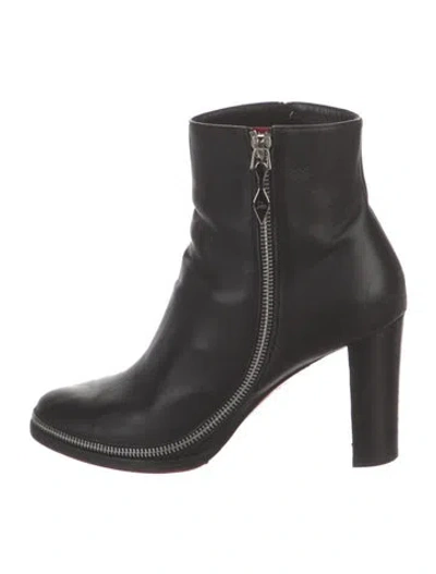 Pre-owned Christian Louboutin Leather Boots In Black