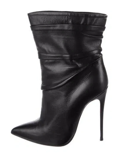 Pre-owned Christian Louboutin Leather Boots In Black