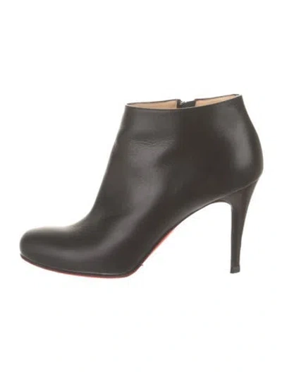 Pre-owned Christian Louboutin Leather Boots In Black
