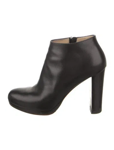 Pre-owned Christian Louboutin Leather Boots In Black
