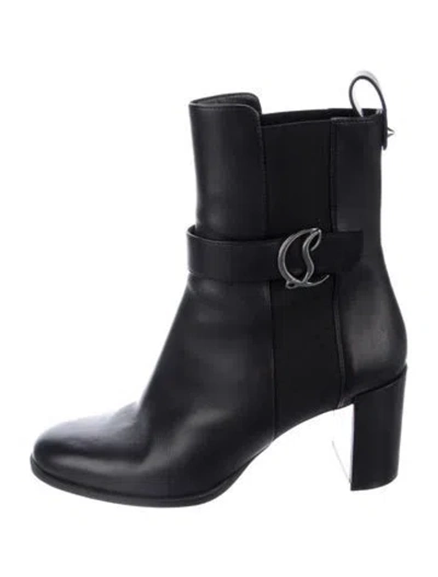 Pre-owned Christian Louboutin Leather Boots In Black