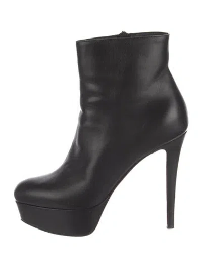 Pre-owned Christian Louboutin Leather Boots In Black
