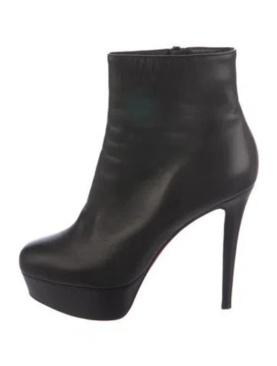 Pre-owned Christian Louboutin Leather Boots In Black