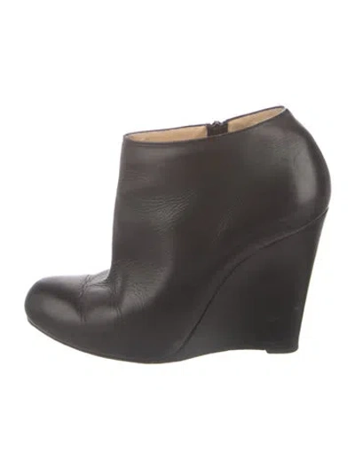Pre-owned Christian Louboutin Leather Boots In Black