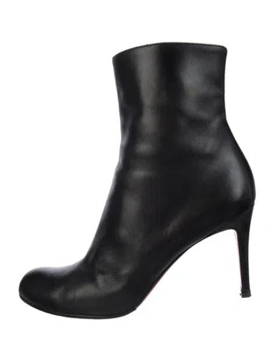 Pre-owned Christian Louboutin Leather Boots In Black