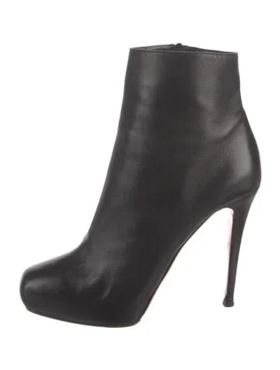 Pre-owned Christian Louboutin Leather Boots In Black