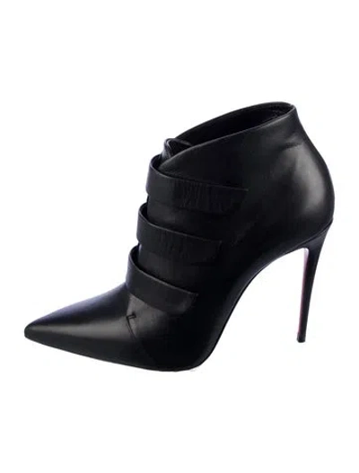 Pre-owned Christian Louboutin Leather Boots In Black
