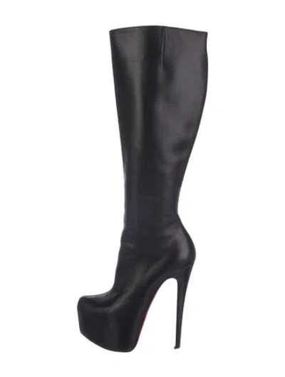 Pre-owned Christian Louboutin Leather Boots In Black