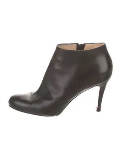Pre-owned Christian Louboutin Leather Boots In Black