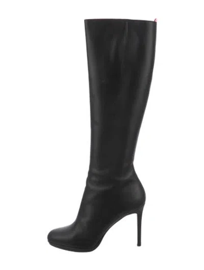 Pre-owned Christian Louboutin Leather Boots In Black