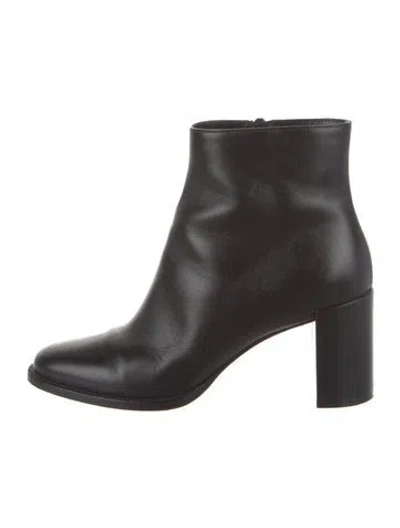 Pre-owned Christian Louboutin Leather Boots In Black