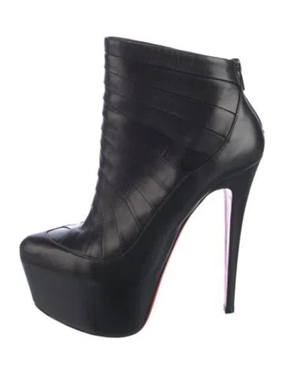 Pre-owned Christian Louboutin Leather Boots In Black