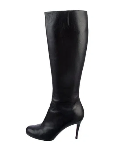 Pre-owned Christian Louboutin Leather Boots In Black