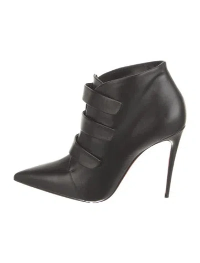 Pre-owned Christian Louboutin Leather Boots In Black