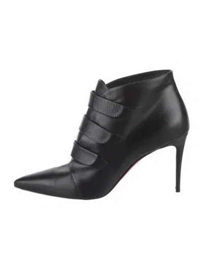 Pre-owned Christian Louboutin Leather Boots In Black