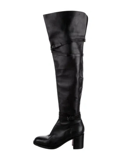 Pre-owned Christian Louboutin Leather Boots In Black