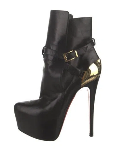 Pre-owned Christian Louboutin Leather Boots In Black