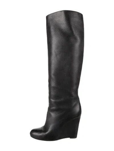 Pre-owned Christian Louboutin Leather Boots In Black