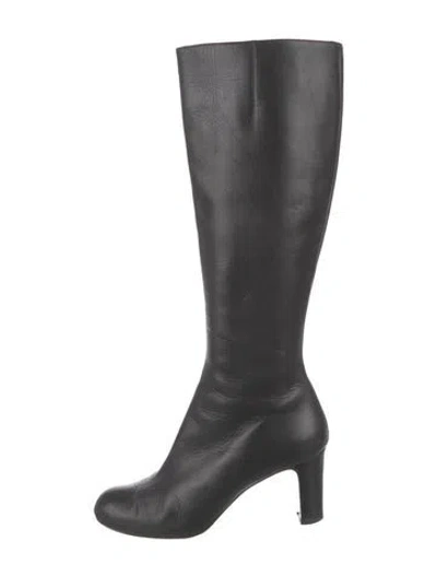 Pre-owned Christian Louboutin Leather Boots In Black