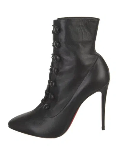 Pre-owned Christian Louboutin Leather Boots In Black