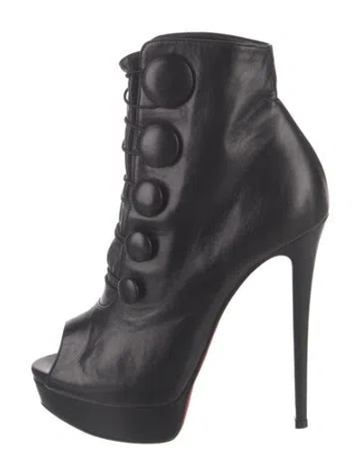 Pre-owned Christian Louboutin Leather Boots In Black