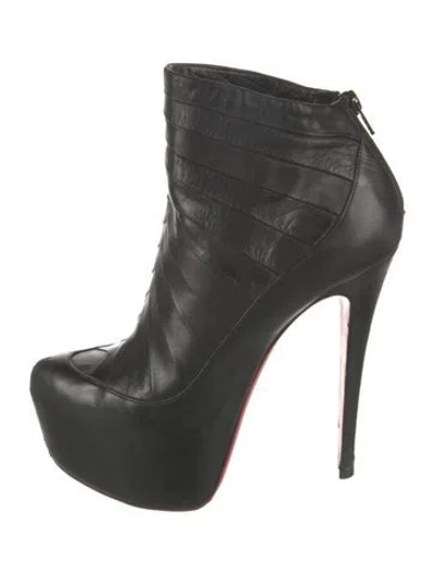 Pre-owned Christian Louboutin Leather Boots In Black