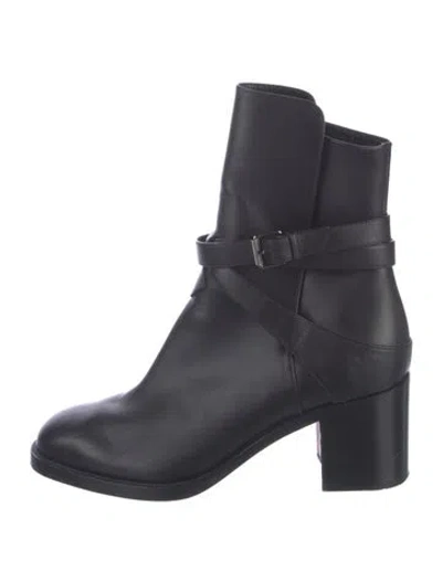 Pre-owned Christian Louboutin Leather Boots In Black