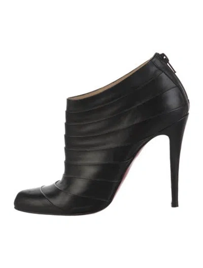 Pre-owned Christian Louboutin Leather Boots In Black