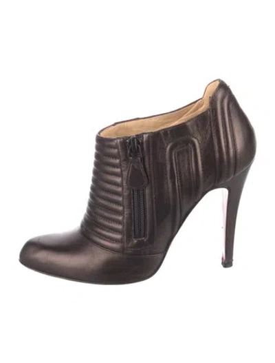 Pre-owned Christian Louboutin Leather Boots In Brown