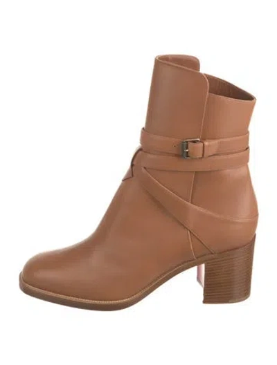 Pre-owned Christian Louboutin Leather Boots In Brown