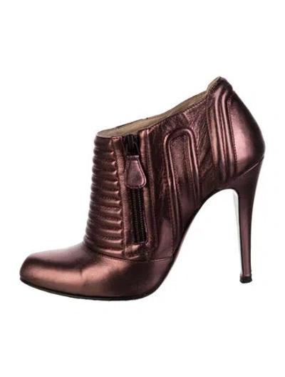 Pre-owned Christian Louboutin Leather Boots In Gold