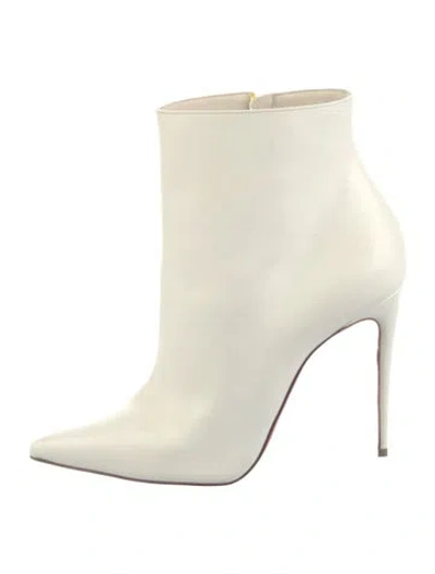 Pre-owned Christian Louboutin Leather Boots In White