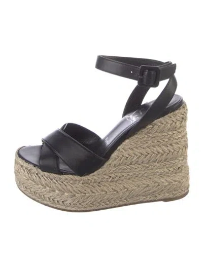 Pre-owned Christian Louboutin Leather Braided Accents Espadrilles