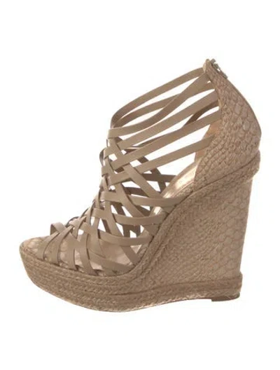 Pre-owned Christian Louboutin Leather Braided Accents Pumps In Neutral