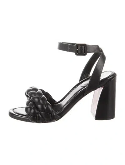 Pre-owned Christian Louboutin Leather Braided Accents Sandals In Black