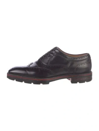 Pre-owned Christian Louboutin Leather Brogues In Black