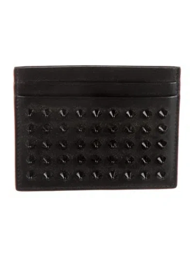 Pre-owned Christian Louboutin Leather Card Holder In Black