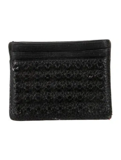 Pre-owned Christian Louboutin Leather Card Holder In Black