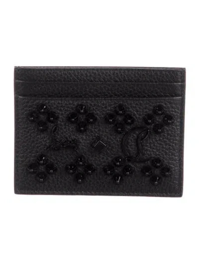 Pre-owned Christian Louboutin Leather Card Holder In Black