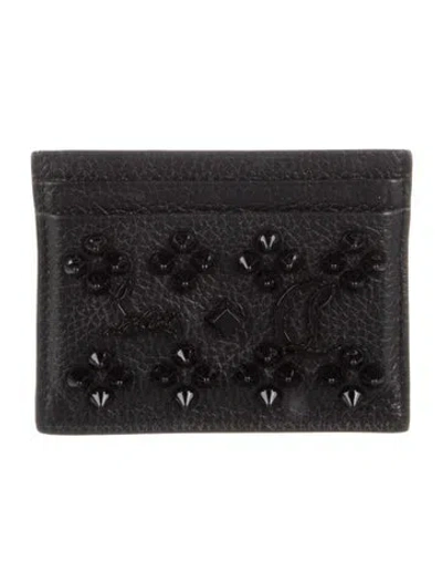 Pre-owned Christian Louboutin Leather Card Holder In Black