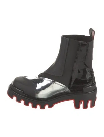 Pre-owned Christian Louboutin Leather Chelsea Boots In Black