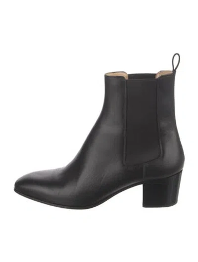 Pre-owned Christian Louboutin Leather Chelsea Boots In Black
