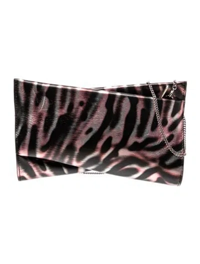 Pre-owned Christian Louboutin Leather Clutch In Black