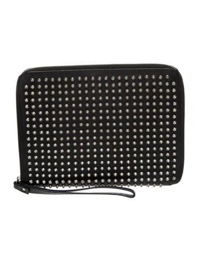 Pre-owned Christian Louboutin Leather Clutch In Black