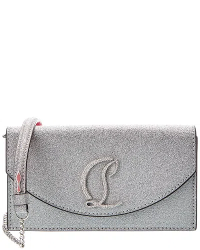 Christian Louboutin Leather Clutch In Silver