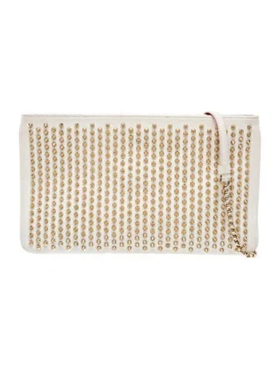 Pre-owned Christian Louboutin Leather Clutch In White