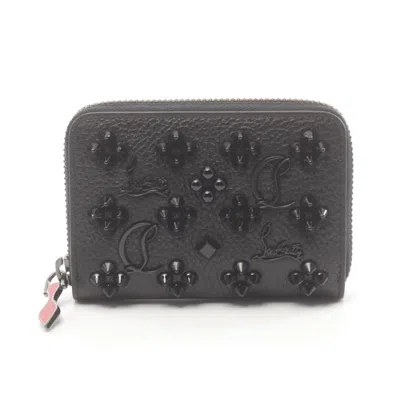 Christian Louboutin Leather Coin Purse/coin Case In Black