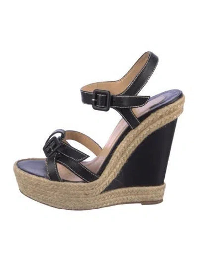 Pre-owned Christian Louboutin Leather Colorblock Pattern Espadrilles