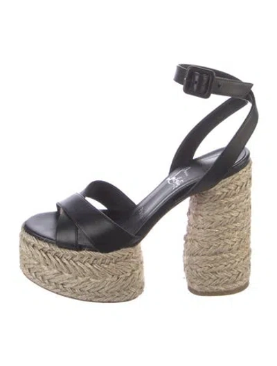 Pre-owned Christian Louboutin Leather Colorblock Pattern Espadrilles